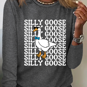 Silly Goose Casual Long Sleeve Shirt, Long sleeves, Lilicloth.com