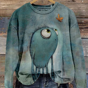 Funny Animal Butterfly Casual Print Sweatshirt, Hoodies&Sweatshirts, Lilicloth.com