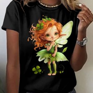Casual Crew Neck Plain T-Shirt, T-shirts, Lilicloth.com