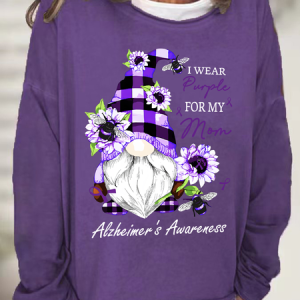 Wear Purpley For My For My Mom Alzheimer's Awareness Casual Sweatshirt, Hoodies&Sweatshirts, Lilicloth.com