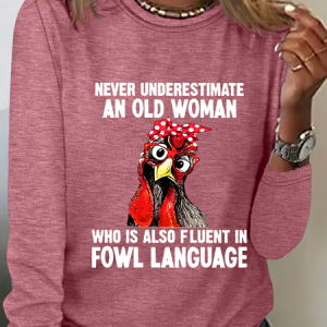 Never Underestimate An Old Woman Casual Long Sleeve Shirt, Long sleeves, Lilicloth.com