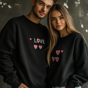 Unisex Casual Loose Valentine's Day Crew Neck Sweatshirt, Hoodies&Sweatshirts, Lilicloth.com
