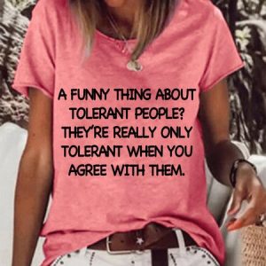 Lilicloth X Yuna A Funny Thing About Tolerant People Women's T-Shirt, T-shirts, Lilicloth.com