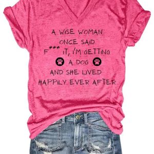 Lilicloth x Kat8lyst I'm Getting A Dog And She Lived Happily Ever After Women's T-Shirt, T-shirts, Lilicloth.com