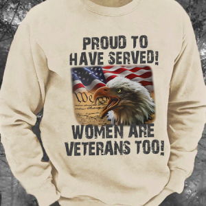 Proud To Have Served!Women Are Veterans Too! Men's Casual Sweatshirt, Hoodies&Sweatshirts, Lilicloth.com