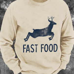 Funny Joke Hunting Fast Food Deer Men's Casual Sweatshirt, T-shirts, Lilicloth.com