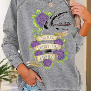 Vintage Never Trust The Living Sandworm Tattoo Casual Sweatshirt, Hoodies&Sweatshirts, Lilicloth.com