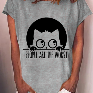 People Are The Worst Cotton-Blend T-Shirt, T-shirts, Lilicloth.com