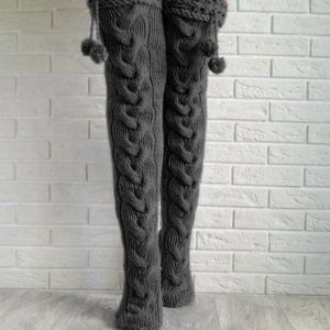 Solid Color Over The Knee Casual Socks, women Socks, ChicMe catalog