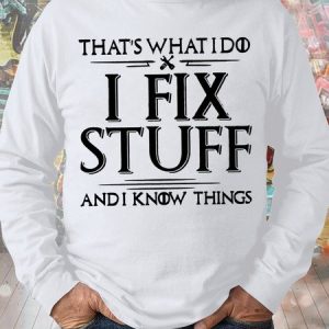 Men's That's What I Do I Fix Stuff And I Know Things Funny Graphic Print Loose Text Letters Casual Sweatshirt, Hoodies&Sweatshirts, Lilicloth.com