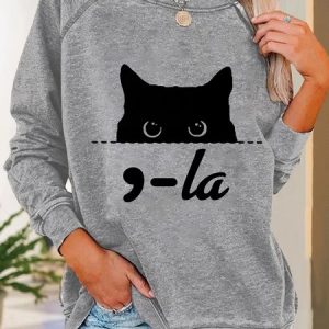 Vote Cat La Casual Sweatshirt, Hoodies&Sweatshirts, Lilicloth.com