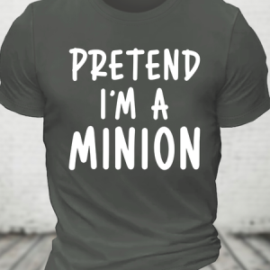 Pretend I'm A Minion Costume Party Funny Cotton T-Shirt, T-shirts, Lilicloth.com