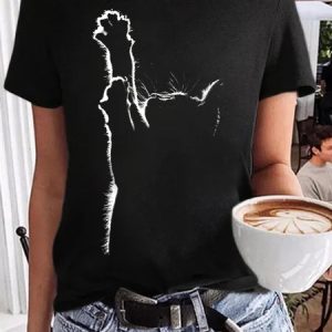 3D Cat Women's Short Sleeve T-Shirt, T-shirts, Lilicloth.com