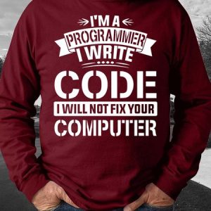 Men’s I’m A Programmer I Write Code I Will Not Fix Your Computer Crew Neck Text Letters Regular Fit Casual Sweatshirt, Hoodies&Sweatshirts, Lilicloth.com