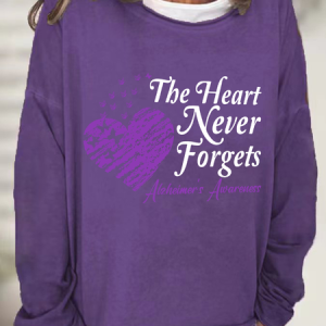 Alzheimer's Awareness The Heart Never Forgets Casual Sweatshirt, Hoodies&Sweatshirts, Lilicloth.com