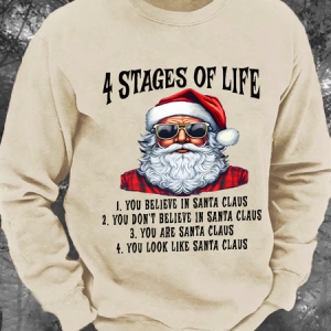4 Stages Of Life Funny Christmas Men's Casual Sweatshirt, Hoodies&Sweatshirts, Lilicloth.com