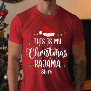 Men's This Is My Christmas Pajama Short Sleeve Cotton Shirts & Tops, T-shirts, Lilicloth.com