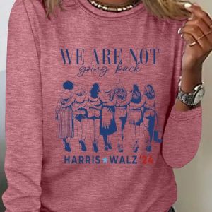 We Are Not Going Back Kamala Harris Waltz 24 Casual Long Sleeve Shirt, Long sleeves, Lilicloth.com