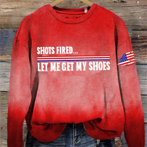 Womens Red American Flag Battle Print Loose Sweatshirt, Hoodies&Sweatshirts, Lilicloth.com