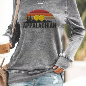 Women's Appalachia Strong Printed Check Sweatshirt, Hoodies&Sweatshirts, Lilicloth.com