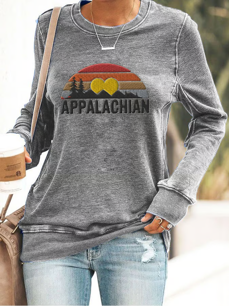 Women's Appalachia Strong Printed Check Sweatshirt, Hoodies&Sweatshirts, Lilicloth.com