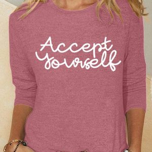 Accept Yourself Casual Long Sleeve Shirt, Long sleeves, Lilicloth.com