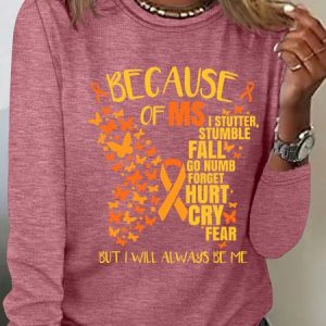 MS Multiple Sclerosis Casual Long Sleeve Shirt, Long sleeves, Lilicloth.com