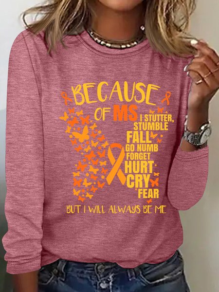 MS Multiple Sclerosis Casual Long Sleeve Shirt, Long sleeves, Lilicloth.com