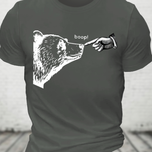 Funny Bear Cotton T-Shirt, T-shirts, Lilicloth.com