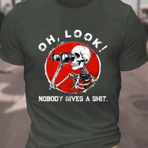 Oh ,Look Nobody Gives A Shit Men's Cotton T-Shirt, T-shirts, Lilicloth.com