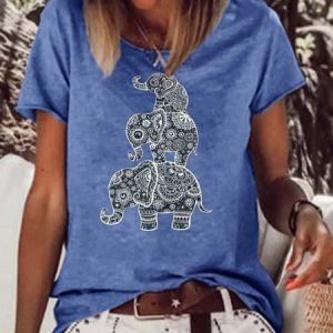 Three Elephants Women's Casual T-Shirt, T-shirts, Lilicloth.com