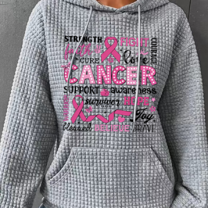 Breast Cancer Awareness Breast Cancer In October We Wear Pink Simple Loose Hoodie, Hoodies&Sweatshirts, Lilicloth.com
