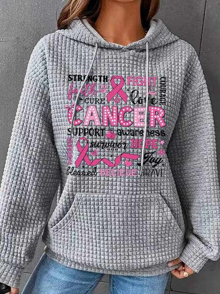 Breast Cancer Awareness Breast Cancer In October We Wear Pink Simple Loose Hoodie, Hoodies&Sweatshirts, Lilicloth.com