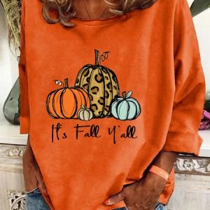 Its Fall Yall - Fall Pumpkin Thanksgiving Casual Sweatshirt, Hoodies&Sweatshirts, Lilicloth.com