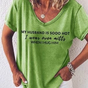 Lilicloth X Kat8lyst My Husband Is Sooo Hot Women's T-Shirt, T-shirts, Lilicloth.com