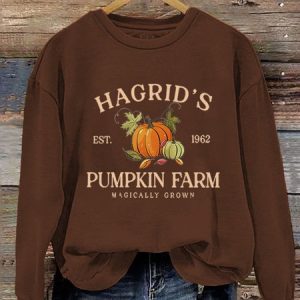 Hagrid's Pumpkin Patch Print Casual Sweatshirt, Hoodies&Sweatshirts, Lilicloth.com