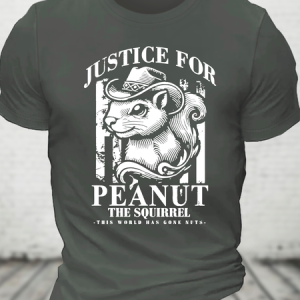 Justice For Peanut The Squirrel This World Has Gone Nuts Cotton T-Shirt, T-shirts, Lilicloth.com