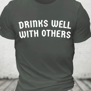 Drinks Well With Others - St. Patrick's Day Drinkers Cotton T-Shirt, T-shirts, Lilicloth.com