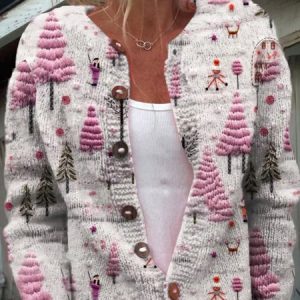 Knitted Casual 3D Printing Cardigan, Cardigans, Lilicloth.com