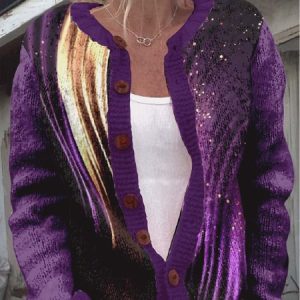 3D Printing Knitted Loose Vintage Cardigan, Cardigans, Lilicloth.com