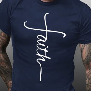 Men's Religious Belief Funny Graphic Print Casual Crew Neck Text Letters Cotton T-Shirt, T-shirts, Lilicloth.com