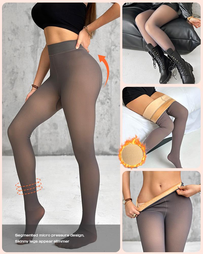 ChicMe ShapeLift 2-Piece Magic Thick Fleece Lined Leggings High Waist Thermal Pantyhose Warm Leggings 3 Shades (Size Regular/Large/Extra Large), women Leggings, ChicMe catalog