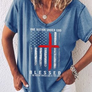 Blessed Is The Nation Whose God Is The Lord Women's T-Shirt, T-shirts, Lilicloth.com