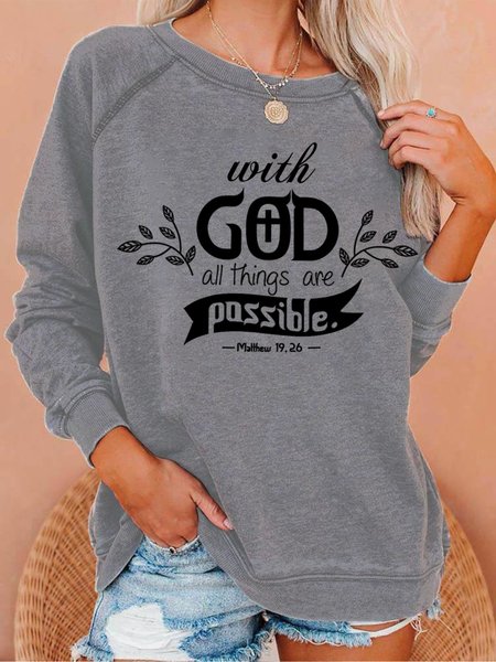 With God All Things Are Possible Women's Sweatshirt, Hoodies&Sweatshirts, Lilicloth.com