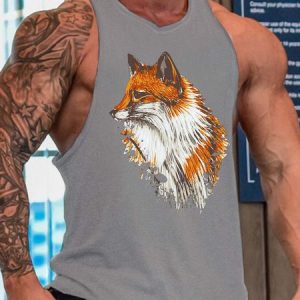 fox men’s Casual Tank Top, Tank Tops, Lilicloth.com