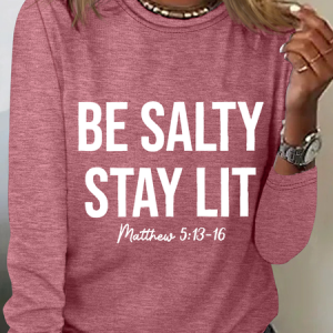 Be Salty And Stay Lit Christian Casual Long Sleeve Shirt, Long sleeves, Lilicloth.com