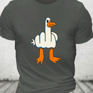 Rude Seagull Design Funny Cotton T-Shirt, T-shirts, Lilicloth.com