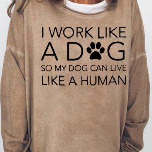 Funny Dog Lover Letter Casual Sweatshirts, Hoodies&Sweatshirts, Lilicloth.com