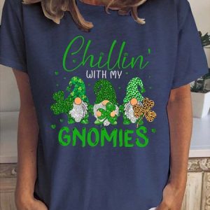 Gnomies Printed Crew Neck Short Sleeve T-Shirt, T-shirts, Lilicloth.com
