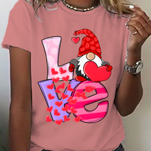 Love Gnome Hearts Cotton T-Shirt, T-shirts, Lilicloth.com